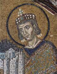 L'imperatore Costantino I offre il tempio di Salomone alla Vergine.